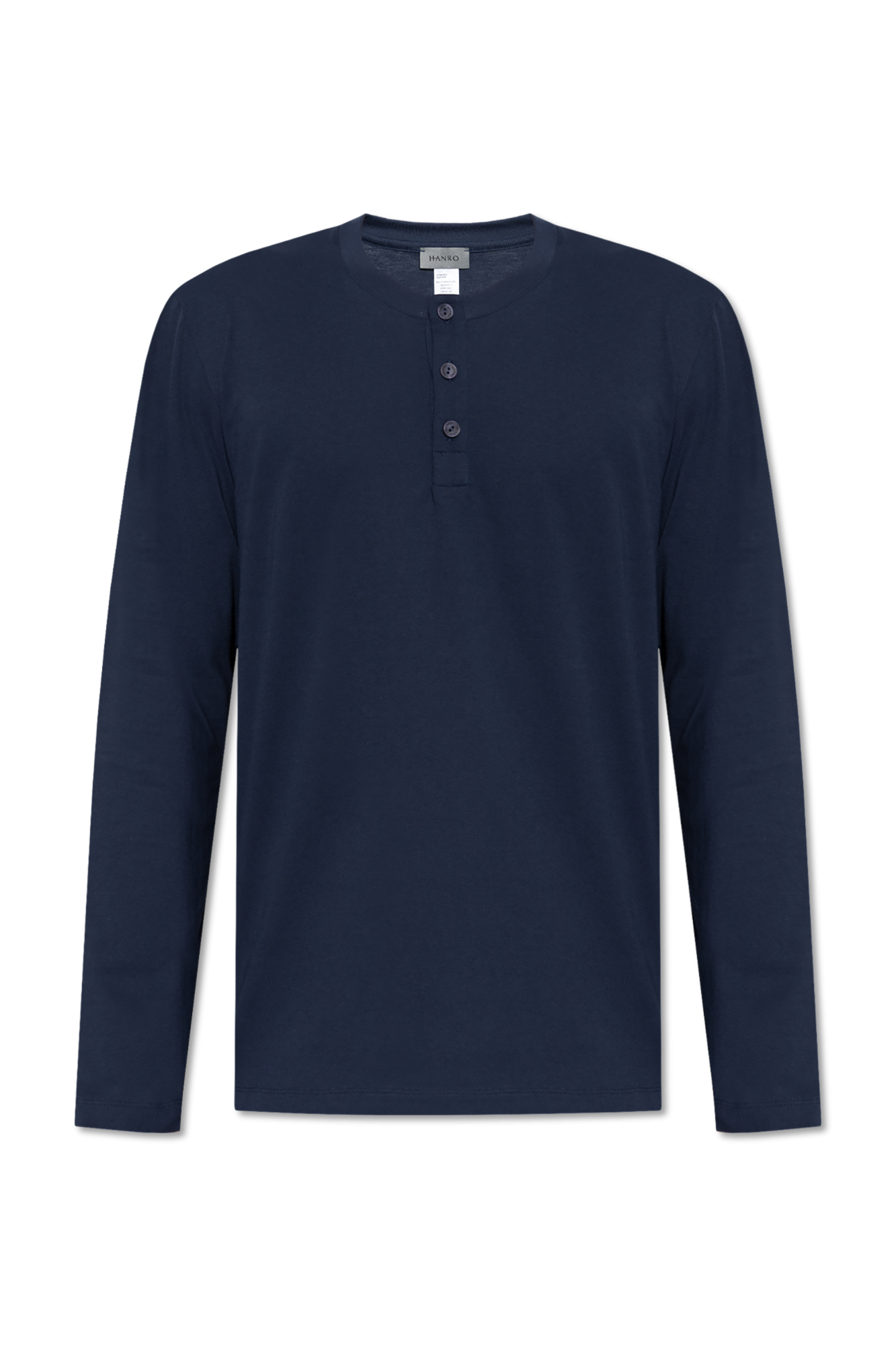 【BAON】[unisex] Hanro Check Over Long Sleeve Shirt Navy blue Long Sleeve T-Shirt Hanro - Vitkac Italy